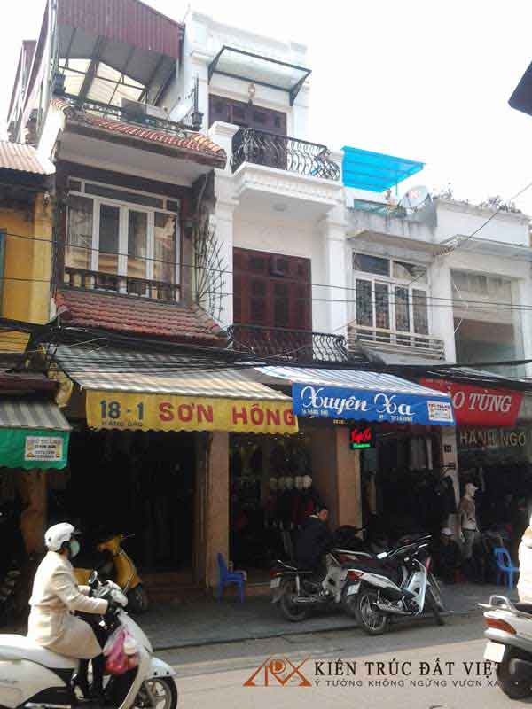 thiet ke noi ngoai that nha pho co hang dao